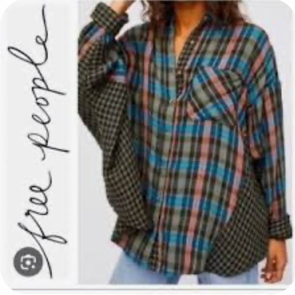 Free People Tops - Free People One of the Guys Multicolor Plaid Shirt